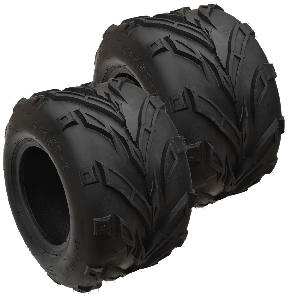 18x9.508 V Tread Go Kart Rear Tires (2) Automotive