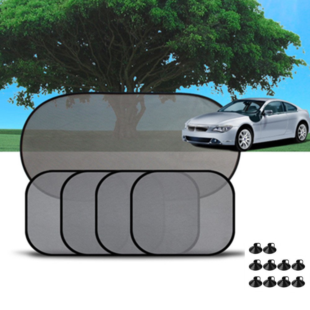 TFY Parasole Auto – Schermo Solare Pieghevole Per Finestre Laterali – Tessuto Mesh Con Ventose In Silicone