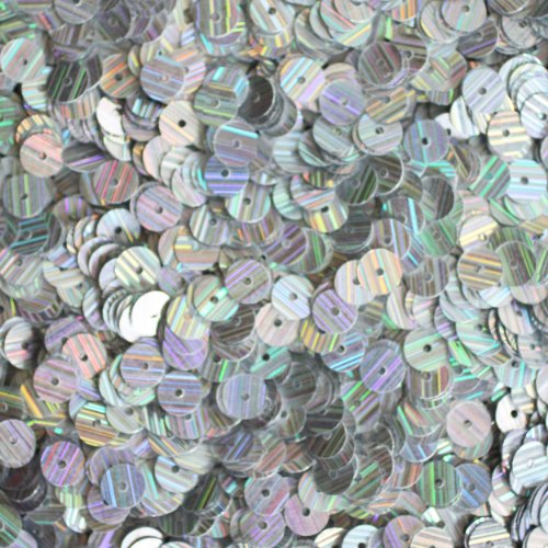 8mm Flat Round SEQUIN PAILLETTES ~ Silver City Lights Reflective Metallic ~ Loose sequins for embroidery, bridal, applique, arts, crafts, and embellishment. Made in USA.