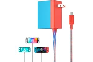 Mviioe Switch Charger for Nintendo Switch Switch AC Adapter 15V 2.6A Switch Charger Cord 5FT 39W Power Supply Compatible with Nintendo Switch/Lite/OLED/Steam Deck/PlayStation Portal