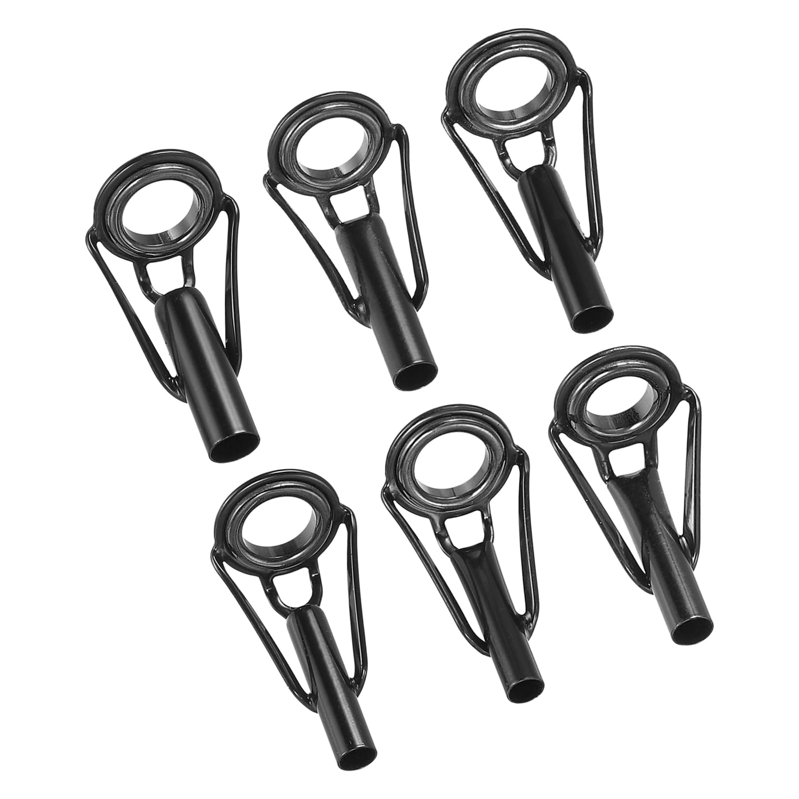 PATIKIL 3-6mm Tube Dia Fishing Rod Tips Repair Kit, 30 Pcs Stainless Steel Ring Guide for Saltwater Freshwater Fishing, Black