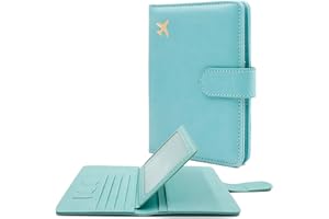 Deziliao Passport Holder for Women and Men, Passport Holder Card Slots, RFID Blocking Passport Wallet, Travel Essentials Cute Passport Cover Passport Case (Aqua Green)