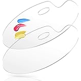Amazon Com Acrylic Artist Paint Palette 11 8 X 7 9 Inches Clear Oval Non Stick Oil Paint Palette Mixing Transparent Easy Clean Art Paint Pallet 2 Pcs