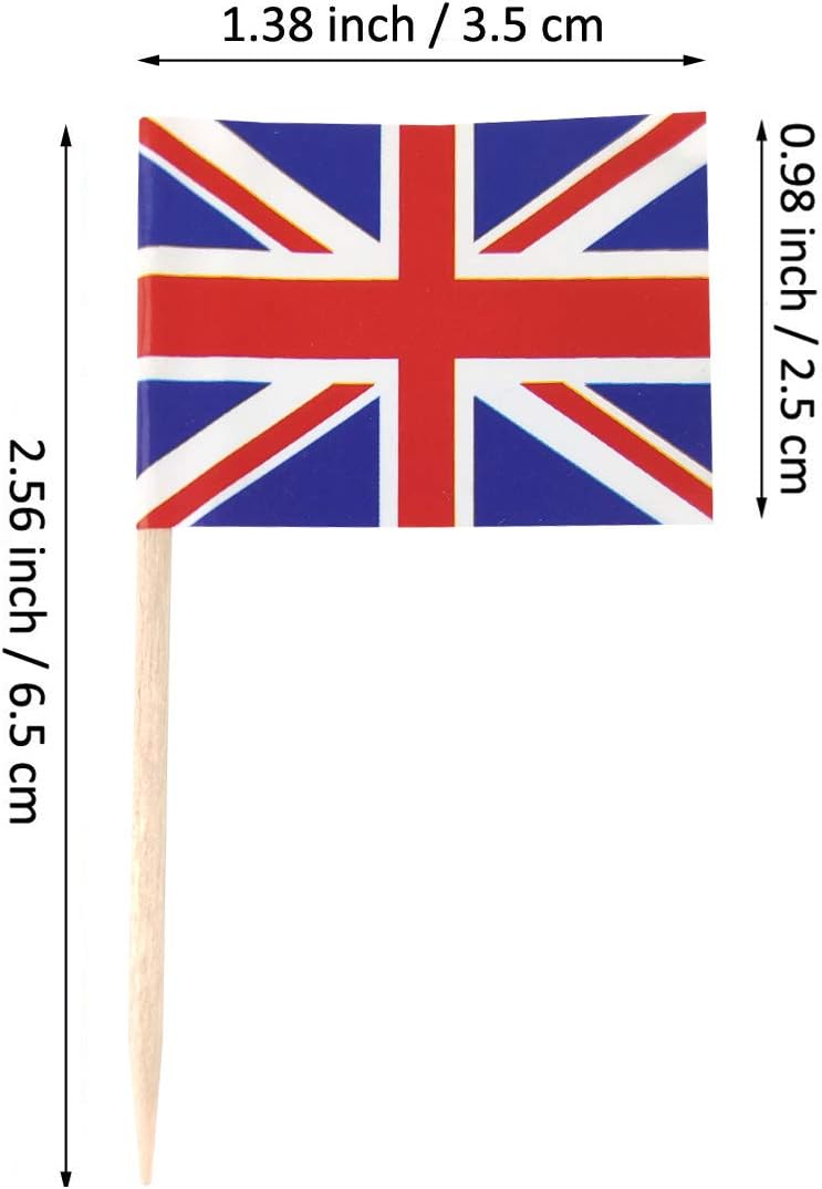 Union Jack GB USA Mini Flags Cocktails Buffet Food Cake Cupcakes Picks