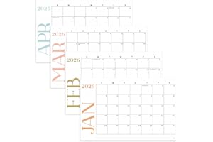 S&O Modern Large Desk Calendar from January 2026-June 2027 - Tear-Away Table Calendar 2026-2027 - Desktop Blotter - Academic 