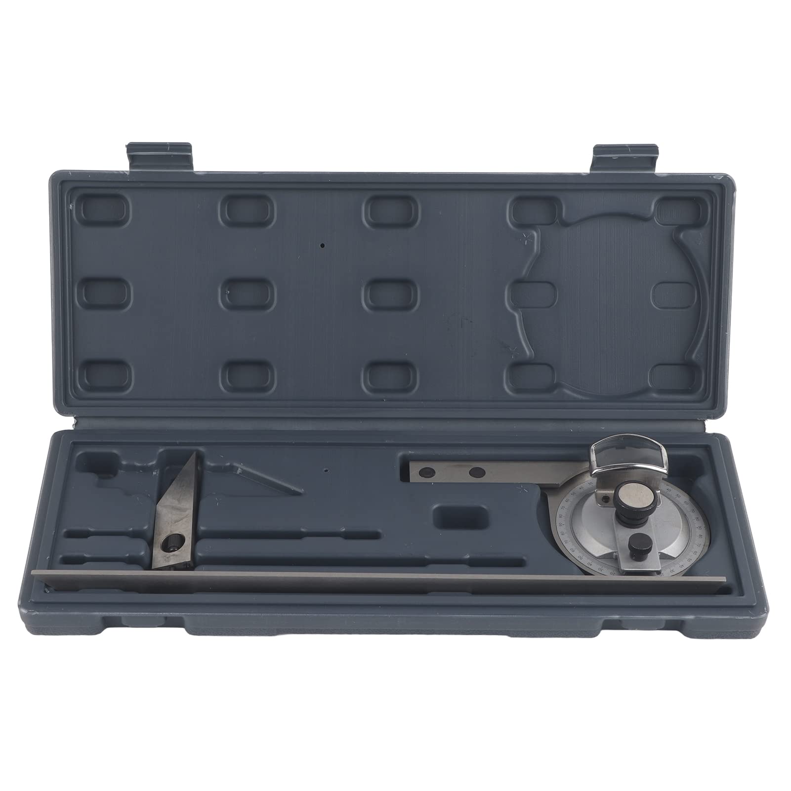 Hyuduo Bevel Protractor 0-360° Stainless Steel Angle Measuring Tool Adjustable Precision Protractor for Woodworking Metalworking Carpentry DIY Projects & Construction