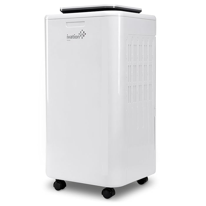 Ivation 11 Pint Small-Area Compressor Dehumidifier - with Continuous Drain Hose, Air Purifier & Ionizer for Smaller Spaces, Bathroom, Attic, Crawlspace and Closets - for Spaces Up to 216 Sq/Ft