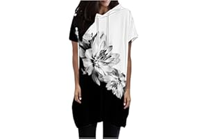 LEHOZIHEQ Womens Summer Oversized Hoodies Casual Short Sleeve Shirts Lightweight Basic Pullover Tops with Pockets
