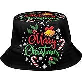 Christmas Pattern Bucket Hat Sun Hat Fisherman's Cap for Men Women Christmas New Year Festive Holiday Party