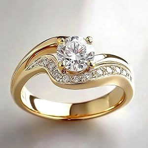 Two-Tone Women's Wedding Ring Bridal Cubic Zirconia Jewelry | Proposal, Wedding Ceremony, Bridal Party, Bridesmaid, Wedding A