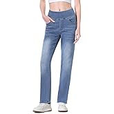 Chasehot Pull on Jeans for Women, High Waisted Stretchy Trendy Straight Bootcut Elastic Waist Tapered Denim Jegging
