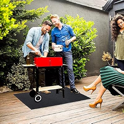 GOTOTOP Fire Pit Mat 124x75cm Fire Retardant Protective BBQ Grill Patio