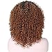 Mersi Brown Wigs for Black Women Short Curly Wigs Brown Ombre Hair Afro Kinky Wig Synthetic Hair Wigs with Wig Cap S007