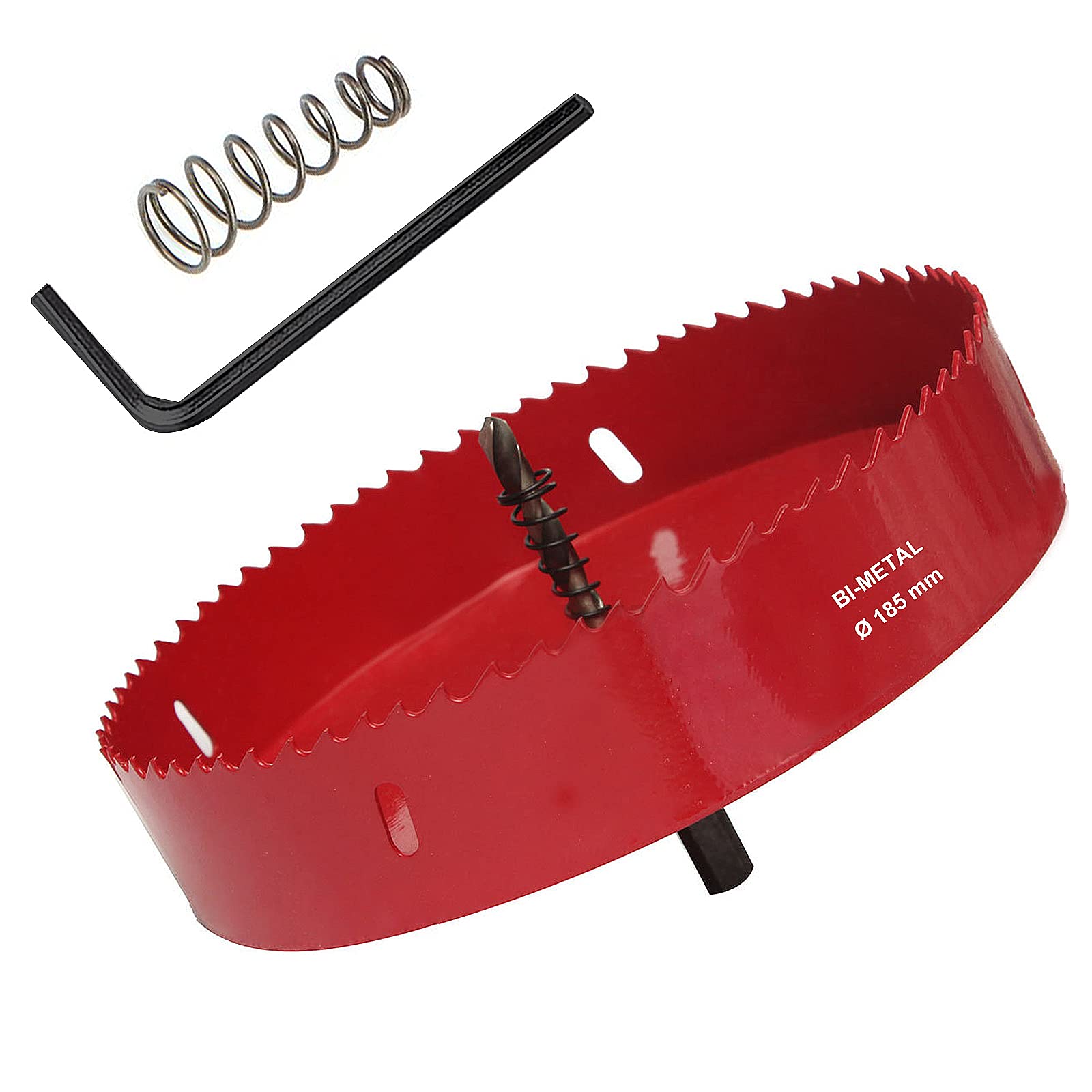SagaSave 185mm HSS Bi-Metal Hole Saw with Corn Hole Drilling Cutter, Hole Cutter for Stainless Steel,Metal,Wood,Plastic,Drywall,Fiberboard,7.28inch 1PCS
