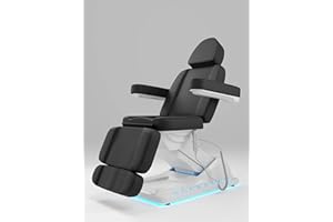 24K Maple Supply Adjustable Electric Treatment Bed, 4-Motor System – Basic Package Black, Heated Upholstery, Salon & Spa Use