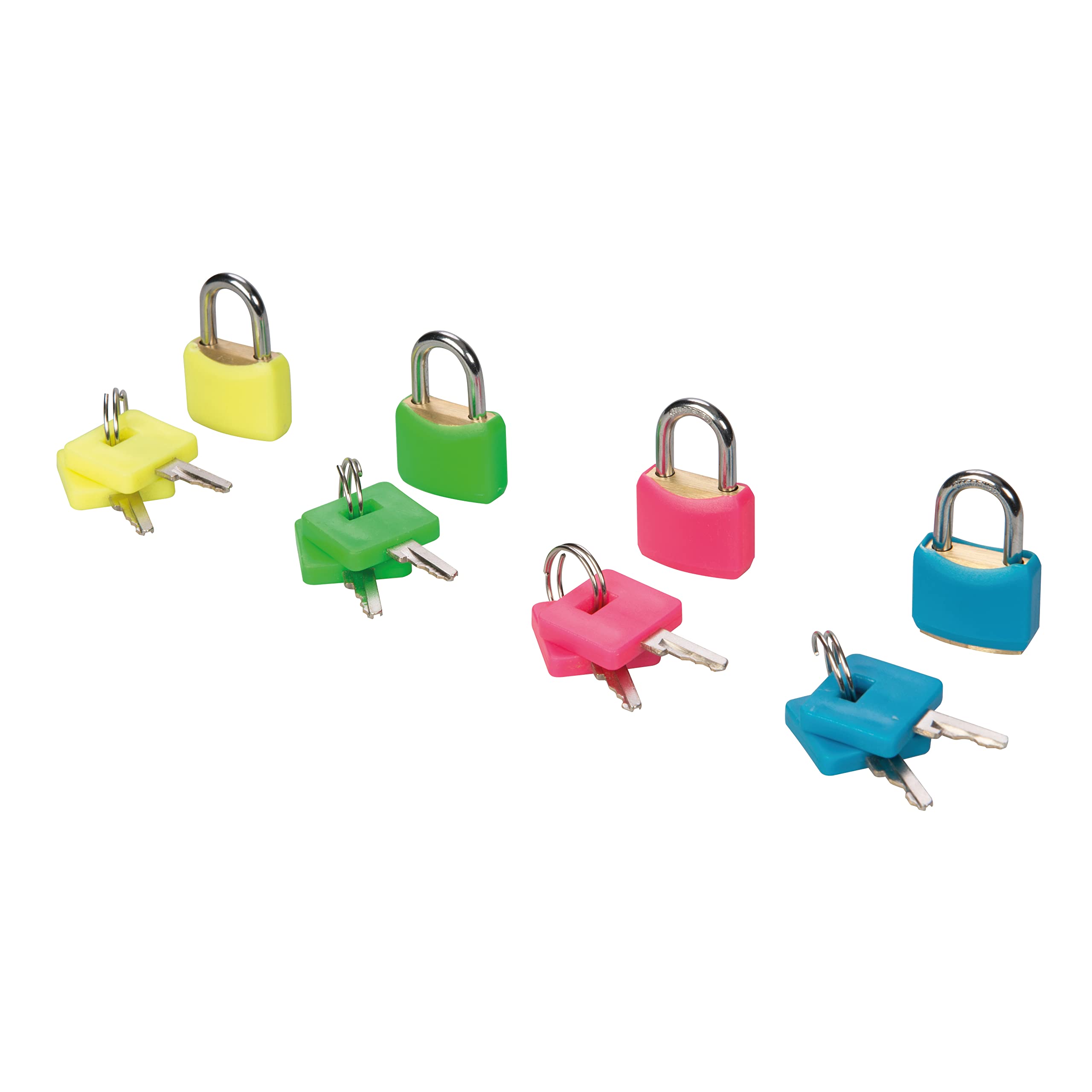 Silverline 282715 Hi-Vis Brass Padlocks Set 4pce 20 mm