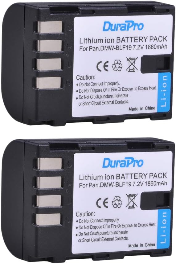 DuraPro 2Packs 1860mAh DMW-BLF19 DMW-BLF19E Battery + Rapid LCD Dual USB Charger for Panasonic DMW-BLF19E DMW-BLF19 DMW-BLF19PP Battery; DMC-GH3,DMC-GH4,DC-GH5 G9 Cameras - Image 3