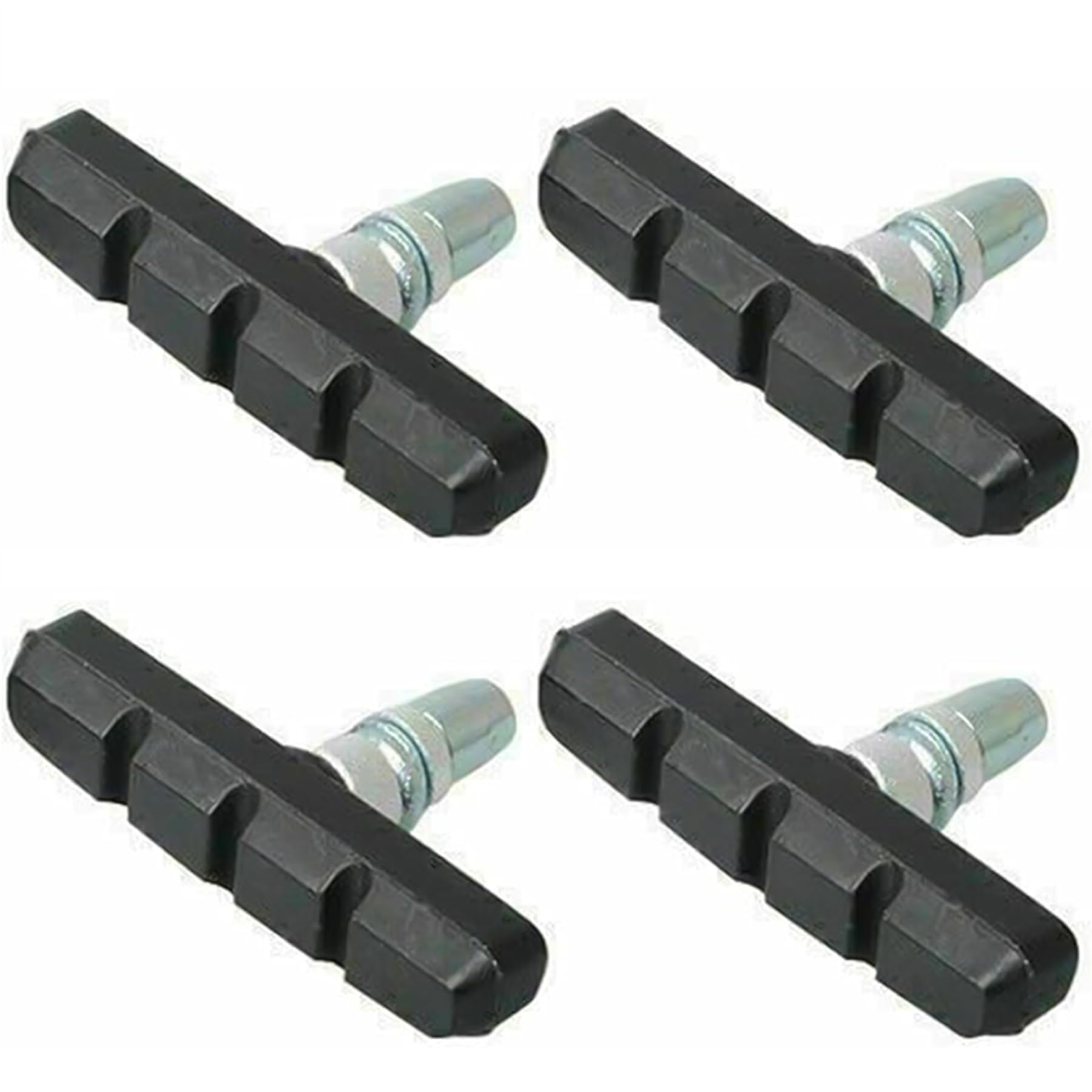 Laxzo ® 2 Pairs 50mm Premium Bike V Brake Pads with Hex Nuts and Spacers Suitable For Front Or Rear Professional Universal Mountain and Road Bike Bicycle