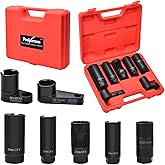 Prokomon 10/7 Pieces Oxygen Sensor Socket Set; o2 Sensor Socket Wrench Removal Tool; Oil Pressure Sensor Socket; (7 Pieces)