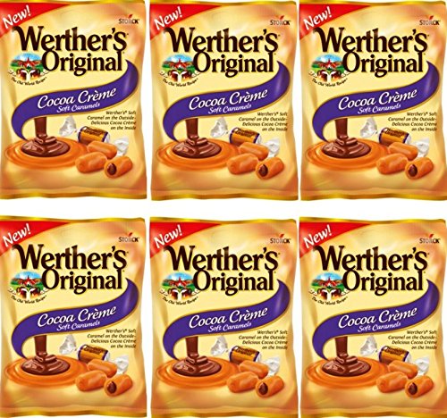 Werther's Original New Cocoa Creme Soft Caramels 2.22 Oz (Pack of 6)