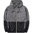 XiaoYouYu Men's Lightweight Windbreaker Jackets Outdoor Hooded Pocket Raincoat Jacket