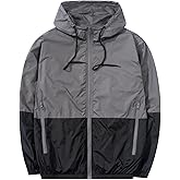 XiaoYouYu Men's Lightweight Windbreaker Jackets Outdoor Hooded Pocket Raincoat Jacket