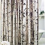 CrazyLynX Birch Tree Shower Curtain Mildew Resistant,Water-Repellent & Antibacterial,with 12 Plastic Rings 72x72inch