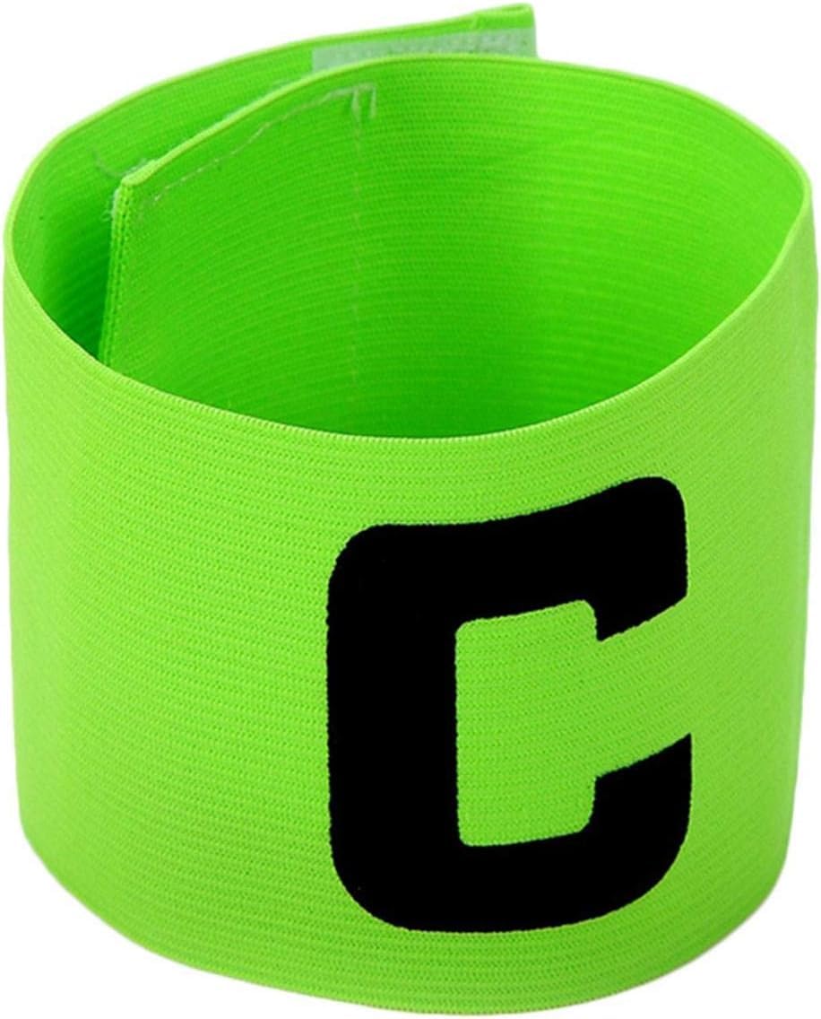 1Pc Green Captain Bracelet, Multicoloured Football Captain's Armband Elastic Bracelet Velcro Adjustable for Adults Youth Junior Size Football Elastic Wristbands Suitable for Many Sports，Equipment