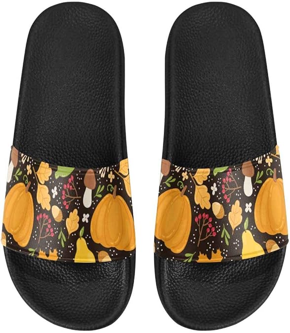 Amazon.com | INTERESTPRINT Women's Lightweight Pool Slippers House Slippers (US6-US12) Leaves 