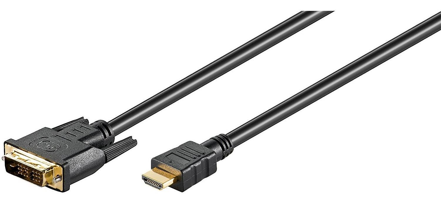 Goobay 51581 DVI-D/HDMI Cable, Gold-plated, Black, 3 m Cable Length
