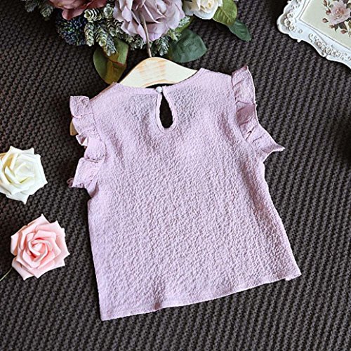2017 Toddler Kids Baby Girls Summer T-shirt Tops+ Shorts Pants Set (5-6 Years, Pink)