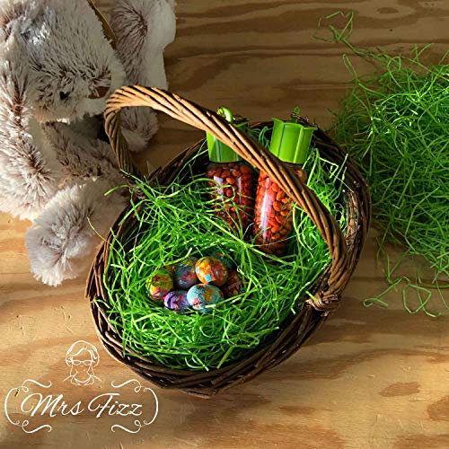 Shredded Paper Gift Basket Filler - Natural Packing Shreds for Crafts, Boxes and Bags, Recycled Decorative Stuffing Material, Raffia Confetti Easter Grass Fill by Mrs Fizz (Lime Green, 10 LB)