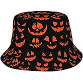 Halloween Bucket Hat Pumpkin Bucket Hat for Women Men Funny Fisherman Fishing Sun Cap Outdoor Holiday