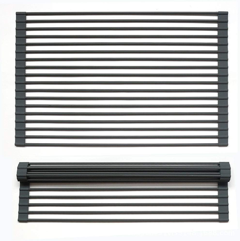 Folding Roll up Dish Drying Rack Sink Drying Rack Roll-up Dish Rack Dish Drainer Over The Sink Dish Drying Rack Foldable Dish Drying Rack Kitchen Draining Board 20“x13"