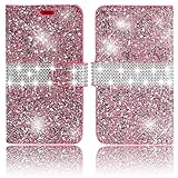iPhone 6 6s Case,Vandot Diamond Shiny Glitter Sparkle Wallet Case pattern PU leather Magnetic Flip Folio Stand Shock-Absorbing Practical Protective Cover Skin For Apple iPhone 6 6s 4.7 inch-Bling Pink