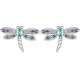 925 Sterling Silver Paw Print/Axolotl/Dragonfly/Koala/Dolphin Earrings for Women, Cute Animal Stud Earring, Lovely Jewelry Birthday Christmas Presents with Box