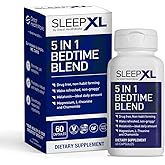 SleepXL Sleep Supplement Non-Habit-Forming Formula - Fall Asleep Faster & Sleep Longer - 5 key ingredients include Melatonin, L-Theanine, Chamomile, Magnesium & Vitamin B6 (60 Capsules, 30 Servings)