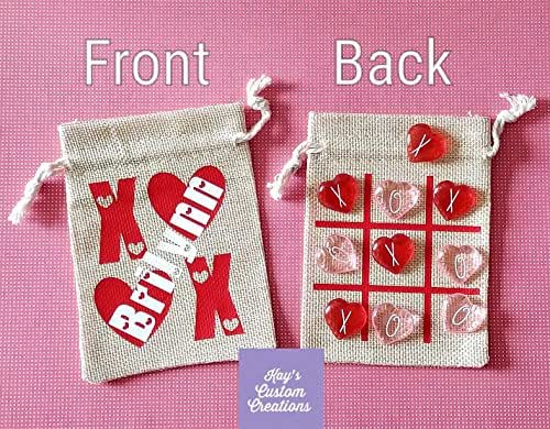 Download Amazon.com: Personalized Burlap Valentines Day Tic Tac Toe ...