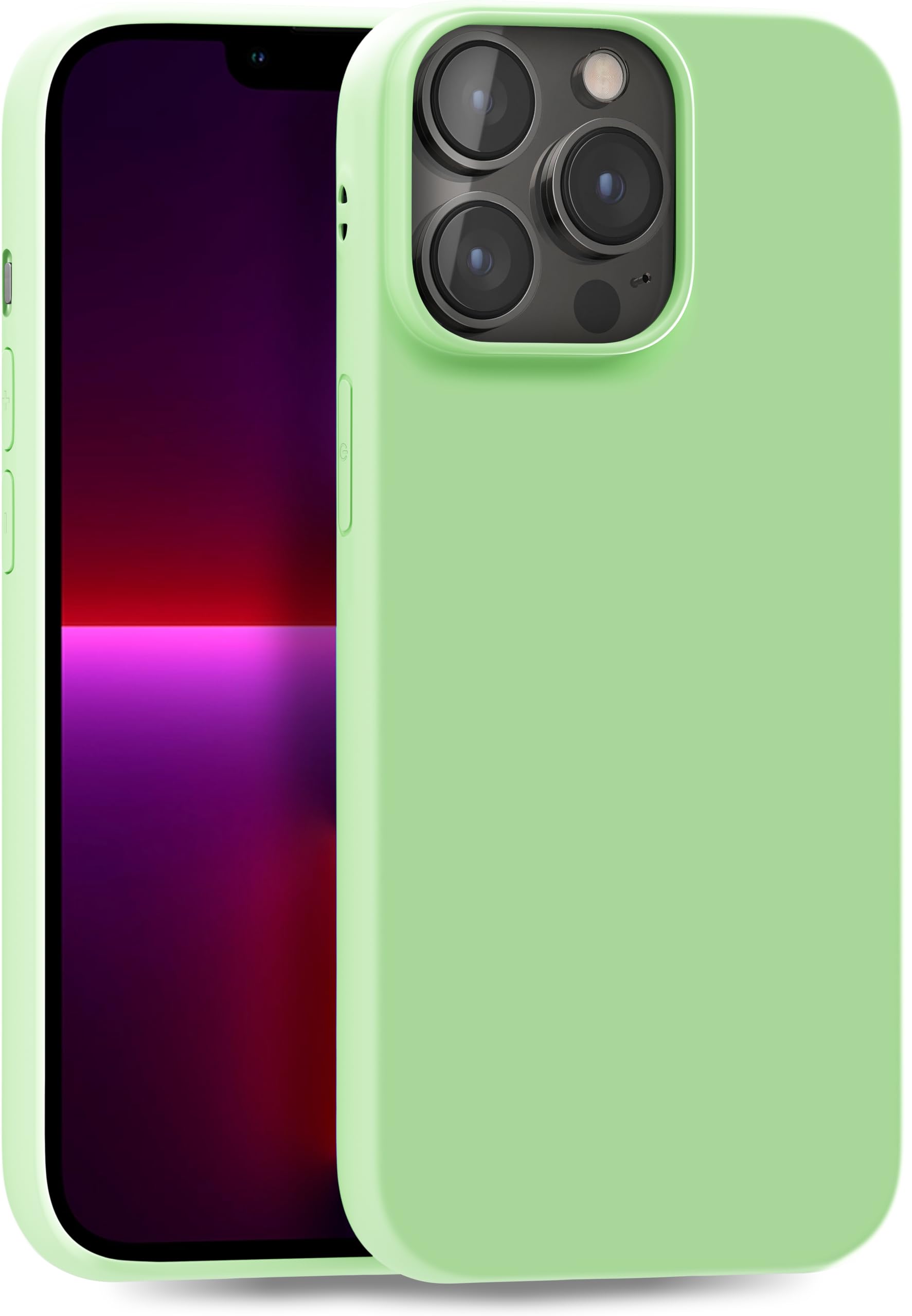 MyGadget TPU Case for iPhone 13 Pro - [ Camera Protection & Anti Fingerprint ] - Silicone Cover with Soft Touch & Anti Scratch Shell - Matte Green