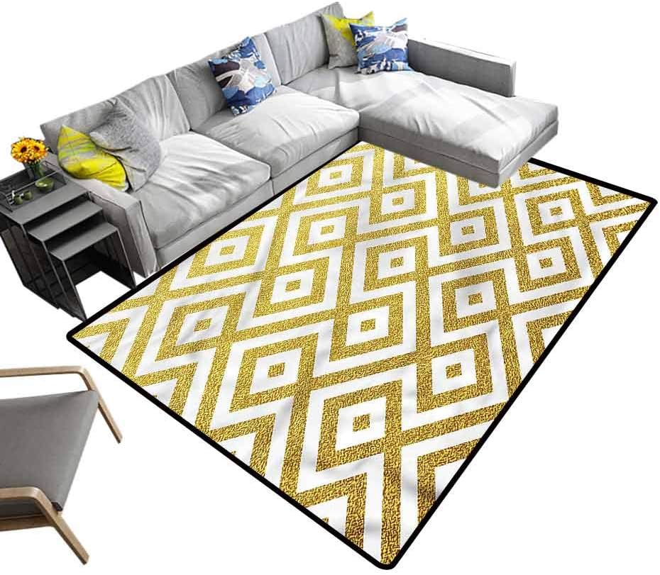 Geometric, Rug Pad Twisting Turning Stripes Kids Carpet Extra Large Suitable for Children Bedroom, 4'x 6'