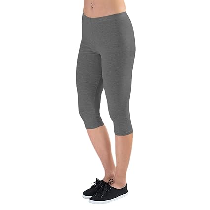 Alkato Damen Leggings 3/4 Capri Blickdicht Stretch