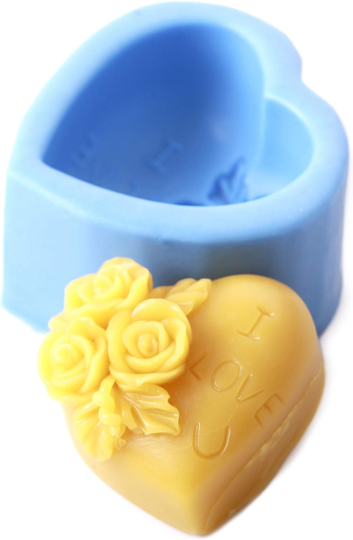 Heart with Roses Silicone Mould