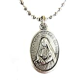 VPP Silver Tone St Frances Cabrini St Francis Xavier Medal Pendant Necklace 24" Ball Chain