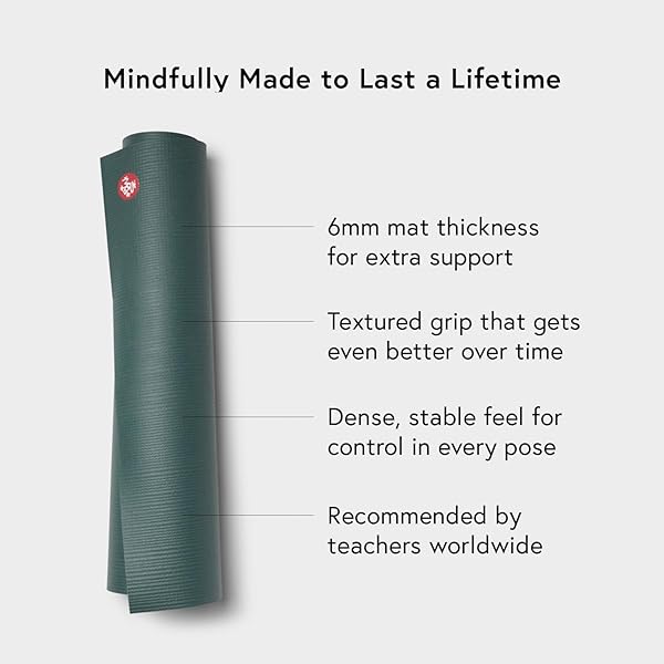 MANDUKA PRO YOGA MAT 71″ – 6MM | LIFETIME DURABILITY | HYGIENIC CONSTRUCTION | PREMIUM STUDIO QUALITY | TEACHER APPROVED | 71 X 26 INCHES | BLACK SAGE