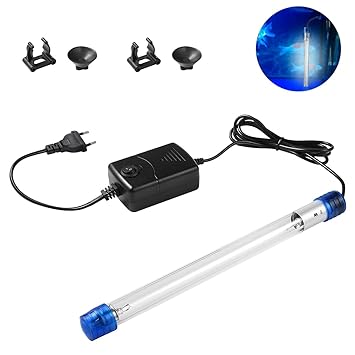 LEDGLE 7W UV-Aquarium-Sterilisator, UVlampen-versenkbares wasserdichtes Algen-Zerstörungs-Licht für die Reinigung von Wasser-