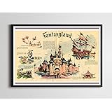 1955 Disneyland Fantasyland POSTER! (24" x 36" or Smaller) - Vintage LA Times Grand Opening Insert - Disney - Dumbo - Teacups