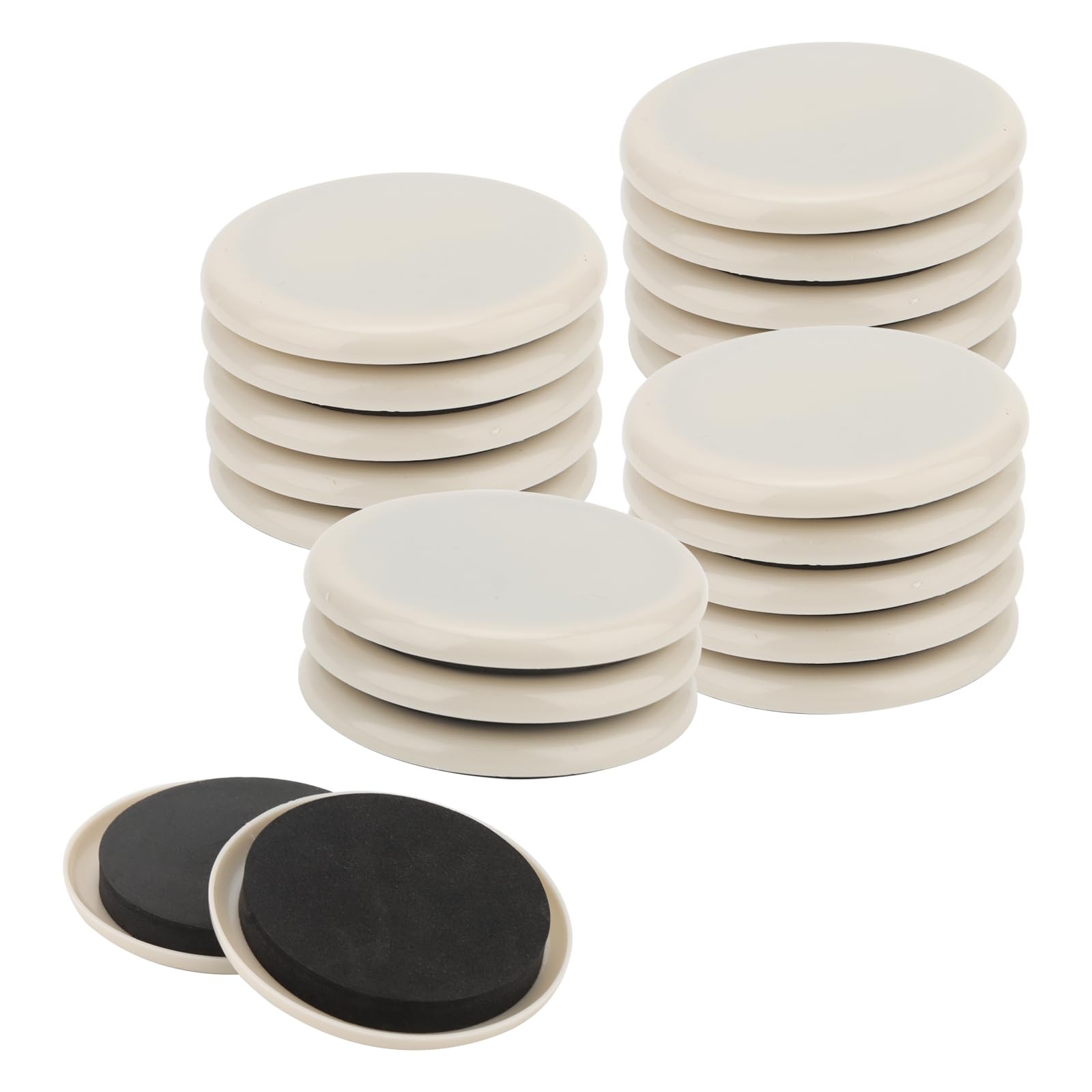 LEXININ 20 Pcs 3.5 Inch Round Furniture Carpet Sliders, 90mm Sofa Leg Floor Glides Mover Pads for Sofa Feet