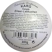 Frankische Dorfbackerei Karg Elisen Lebkuchen Gemischt 1er Pack 1 X 400 G Beutel Amazon De Lebensmittel Getranke
