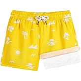 BRISIRA Boys Swim Trunks with Compression Liner 5-16 Years Youth Bathing Suit Quick Dry Swim Shorts Anti-Chafe Pocket