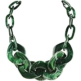 HOKPLITE Statement Chunky Acrylic Collar Necklace for Women, Acrylic Chain Link Necklace Jewelry Gifts